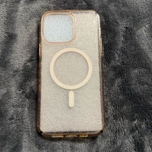 Transparent Glitter Phone Case with MagSafe Compatibility iPhone 14 Pro Max